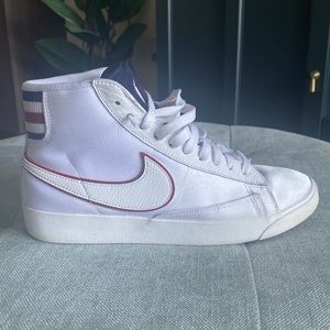 Nike Blazer Mid Premium White Satin Women Sneaker Size 8.5 Gently Used